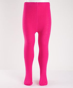 Cutewalk by Babyhug Anti Bacterial Footed Solid Color Tights  - Fuschsia