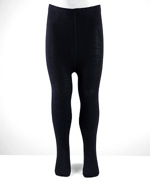 Cute Walk By Babyhug Cotton Knit Solid Coloured Anti Bacterial Tights - Black