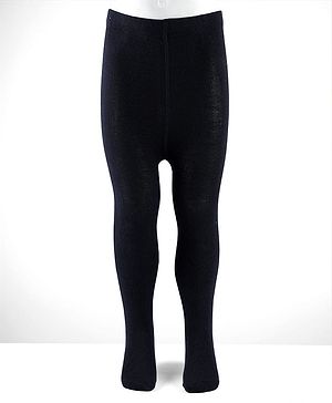 Cute Walk By Babyhug Cotton Knit Solid Coloured Anti Bacterial Tights - Navy Blue