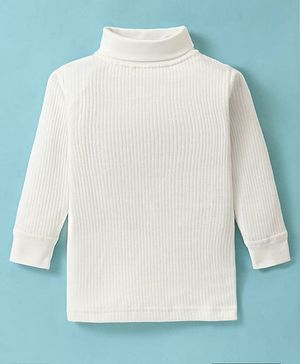 Bodycare Cotton Full Sleeves Turtle Neck Thermal Inner Vest - White