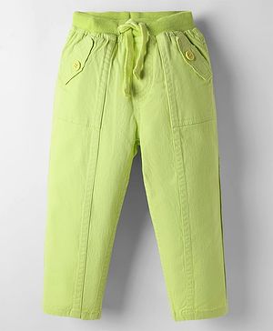 Babyhug Twill Woven Full Length Solid Colour Trouser Pant - Lime Green