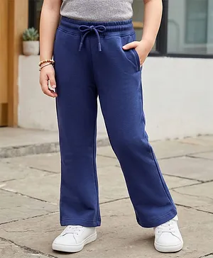 Kookie Kids knit Full Length Solid
                              Lounge Pant - Navy Blue