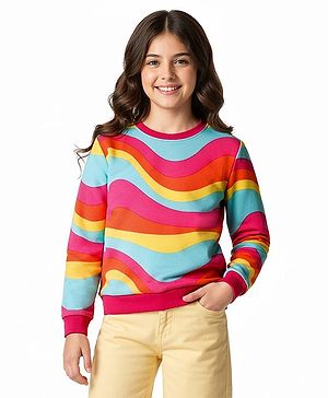 Pine Kids Cotton Knit Full Sleeves Printed Sweatshirt - Multicolor