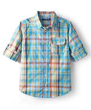 Pine Kids Cotton Woven Full Sleeves Checkered Shirt - Multicolour