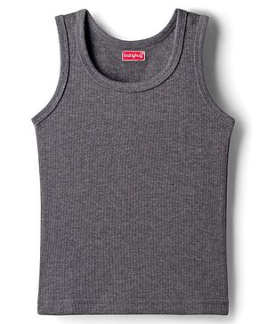 Babyhug Knit Sleeveless Solid Thermal Vest - Grey