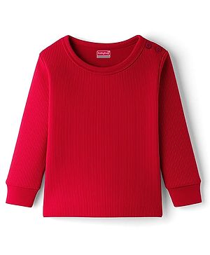 Babyhug Knit Full Sleeves Solid Colour Thermal Inner Pullover Vest - Red