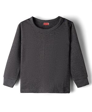 Babyhug Knit Full Sleeves Solid Pullover Thermal Vest - Grey
