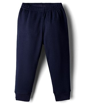 Babyhug Knit Full Length Thermal Wear Leggings - Navy Blue