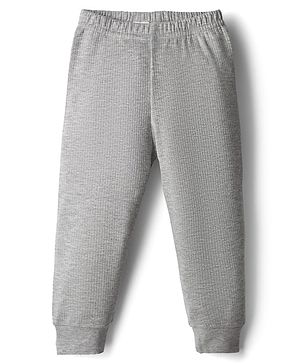 Babyhug Knit Full Length Thermal Wear Leggings - Light Grey
