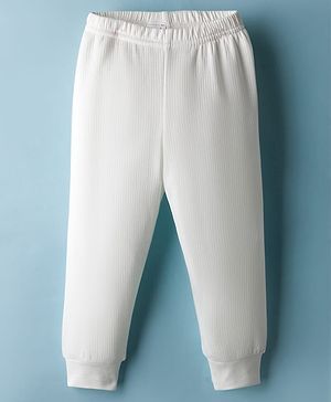 Babyhug Knit Full Length Thermal Wear Leggings - Offwhite