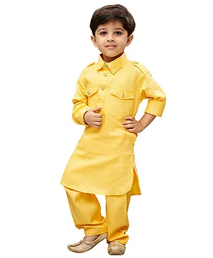 JBN Creation Pathani Kurta & Pyjama Set - Yellow