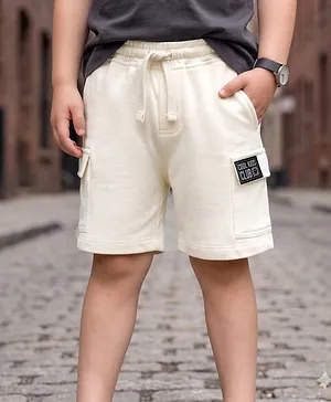 Kookie Kids
                              Premium Heavy Gauge Terry Knit Above Knee
                              Length Shorts with Cool Kids Club Badge -
                              Off White