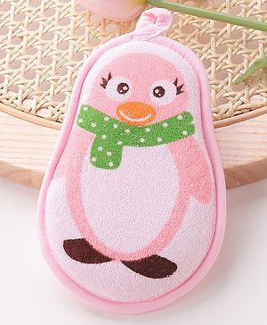 Babyhug Penguin Shaped Bath Sponge/Loofah - Pink