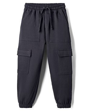 Kookie Kids Terry Knit Full Length Solid Colour Jogger - Black