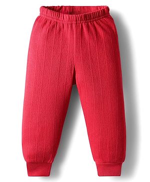Babyhug Full Sleeves Solid Color Thermal Leggings - Red