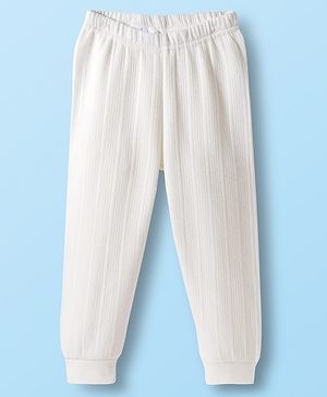 Babyhug Cotton Knit Full Length Thermal Wear Legging - Off White