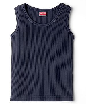 Babyhug Knit Sleeveless Solid Color Thermal Inner Vest - Navy Blue