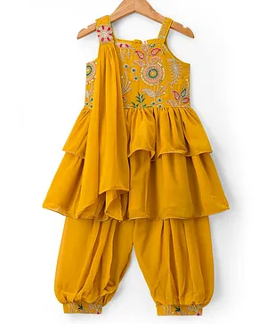 Babyhug Georgette Woven Sleeveless
                              Embroidered Kurti Patiala Set with Dupatta
                              - Yellow