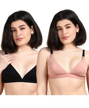 &Circus Modal Knit Pack Of 2 Solid Adjustable Maternity Bras - Multi Colour