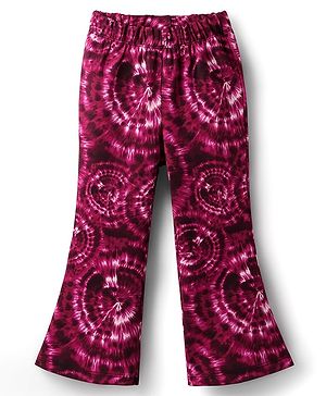 CrayonFlakes Knit Tie Dye Flared Leggings - Maroon