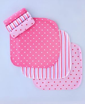 Babyhug Cotton Knit Hand & Face Towel Pack Of 6  L 23 x B 23 cm - Multicolour