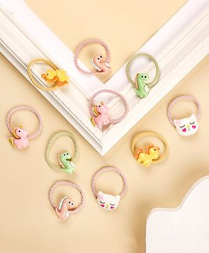 Kicks & Crawl Set Of 10 Animals Designed Rubber Bands - Multi Colour