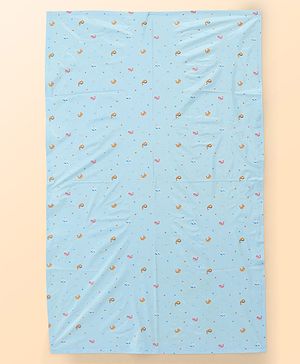 Babyhug Soft Plastic 100% Waterproof Bed Protector & Diaper Changing Sheet Dolphin Print - Extra Large Size - Blue| Easy to Clean| Travel Friendly