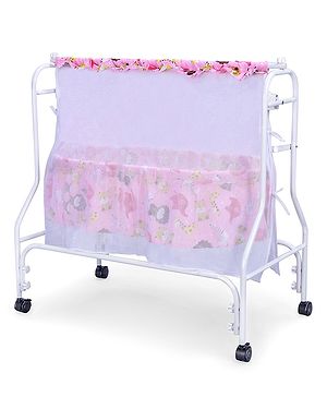Babyhug Cozy Nest Cradle With Mosquito Net - Pink