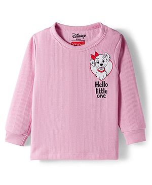 Babyhug Disney Full Sleeves Thermal Vest With 101 Dalmatians Graphic - Pink