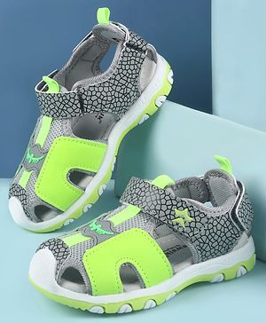 Cute Walk by Babyhug Printed Sandals with Velcro Closure - Grey