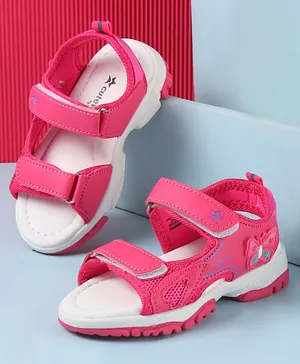 Cute Walk by Babyhug Velcro Closure Sandals
                      with Butterfly Applique- Fuschia