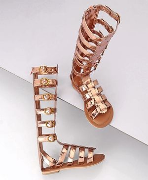 Pine Kids Gladiator Roman Sandals - Golden