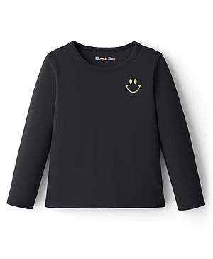 Kookie Kids Single Jersey Knit Full Sleeves T-Shirt with Small HD Print - Black