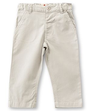 JusCubs Cotton Woven Solid Trousers - Grey
