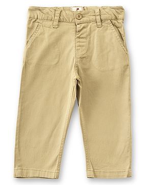 JusCubs Cotton Woven Solid Trousers - Khaki