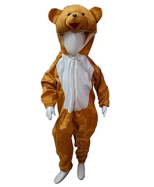 BookMyCostume Bear Face Applique Full Sleeves Fancy Dress Costume - Golden & White