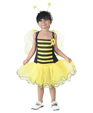 BookMyCostume Honey Bee Insect Fancy Dress Costume With Wings & Hair Band - Yellow