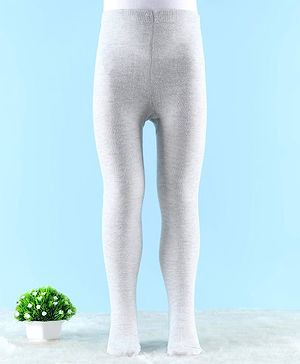 Cute Walk By Babyhug Knit Antibacterial Solid Footed Tights - Grey