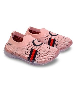 Priaansha Kids G Alphabet Designed Uniage Collection LED Shoes - Peach