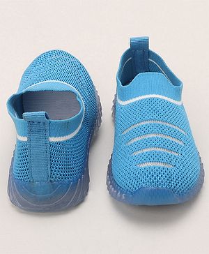 Priaansha Kids Placement Striped Uniage Collection LED Shoes - Blue