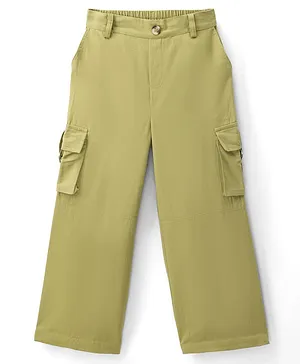 Kookie Kids Cotton Woven Full Length
                              Safari Pant With Pockets & Buckles -
                              Olive Green