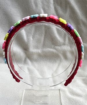 FOLLOW THE NEEDLE Butterfly Applique Detailed Hair Band - Red