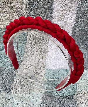 FOLLOW THE NEEDLE Knot Detailed Handmade Hairband -Red