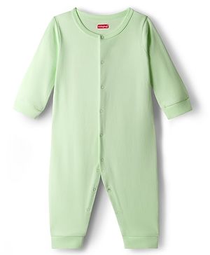 Babyhug 100% Cotton Interlock Knit Solid Colour Romper - Green