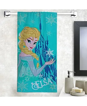 Athom Trendz Cotton Bath Towel Disney Frozen Elsa Print - Light Blue