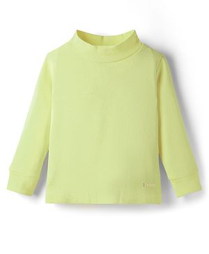 Smarty Girls Fleece Knit Full Sleeves Solid Color Winter T-Shirt - Light Green