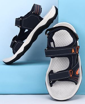 Pine Kids Solid Sandals With Velcro Closure - Navy Blue