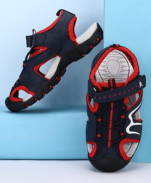 Pine Kids Solid Sandals With Velcro Closure - Navy Blue