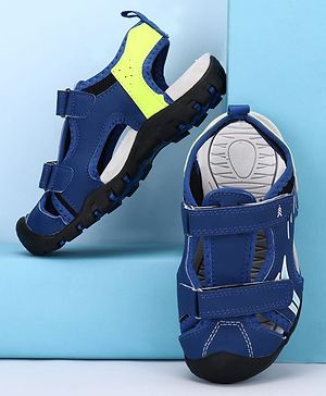 Pine Kids Solid Sandals With Velcro Closure - Blue