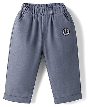 Ollypop Textile Knit Full Length Trouser With Badge - Navy Blue